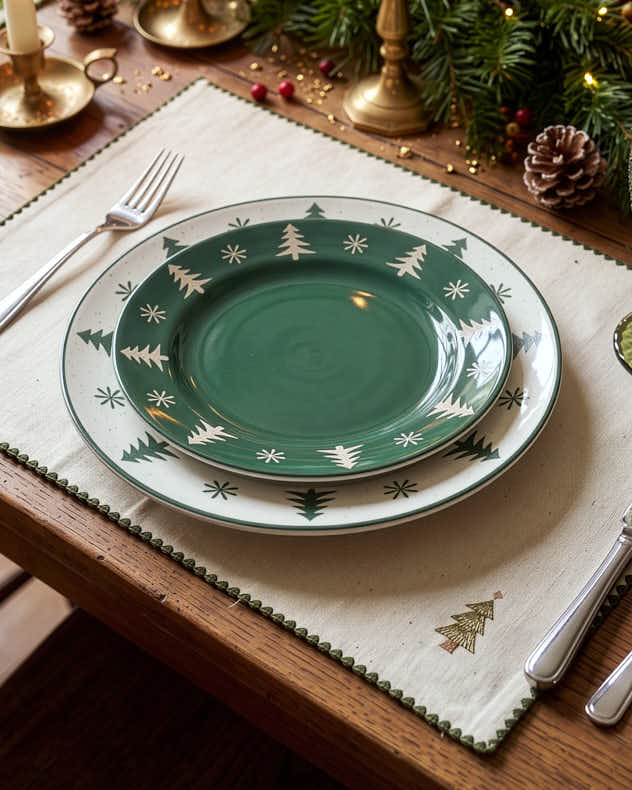 Set of 4 Jól Embroidered Placemats