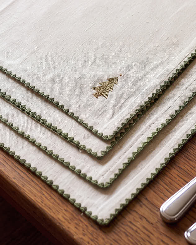 Set of 4 Jól Embroidered Placemats