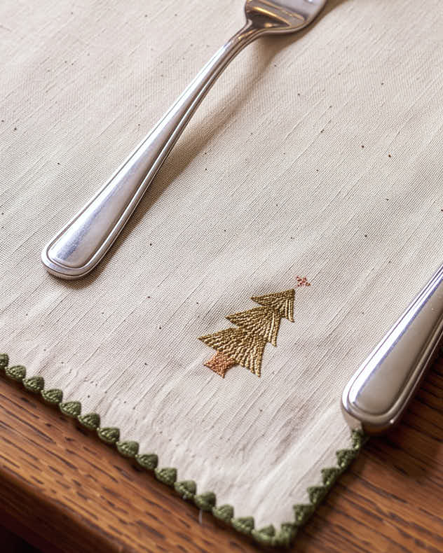 Set of 4 Jól Embroidered Placemats
