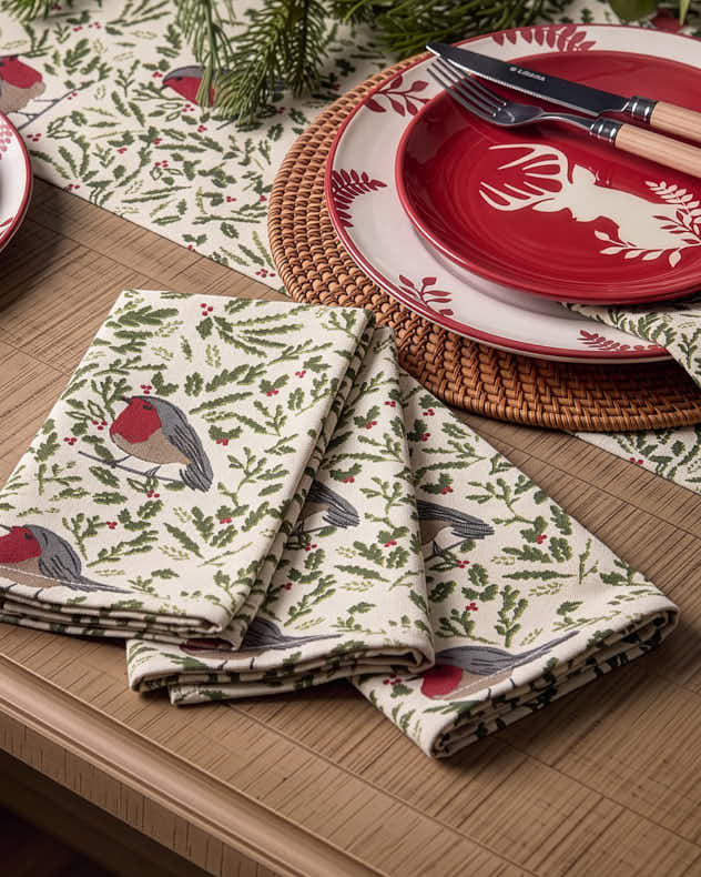 Set of 4 Eastbury Robin Napkins