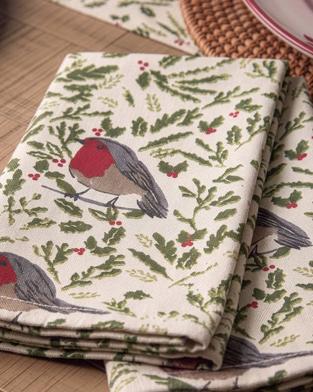Set of 4 Eastbury Robin Napkins