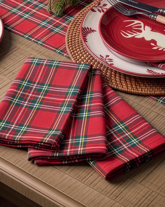 Set of 4 Dunrobin Tartan Napkins