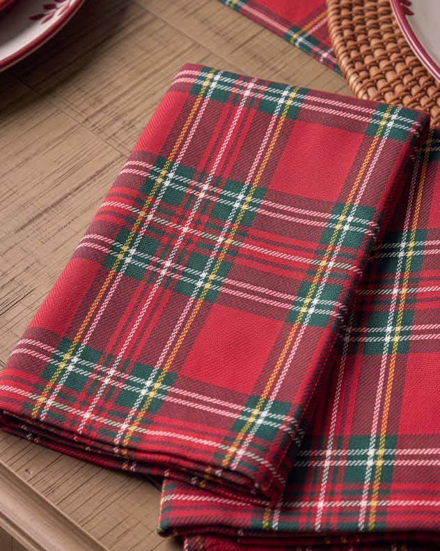 Set of 4 Dunrobin Tartan Napkins
