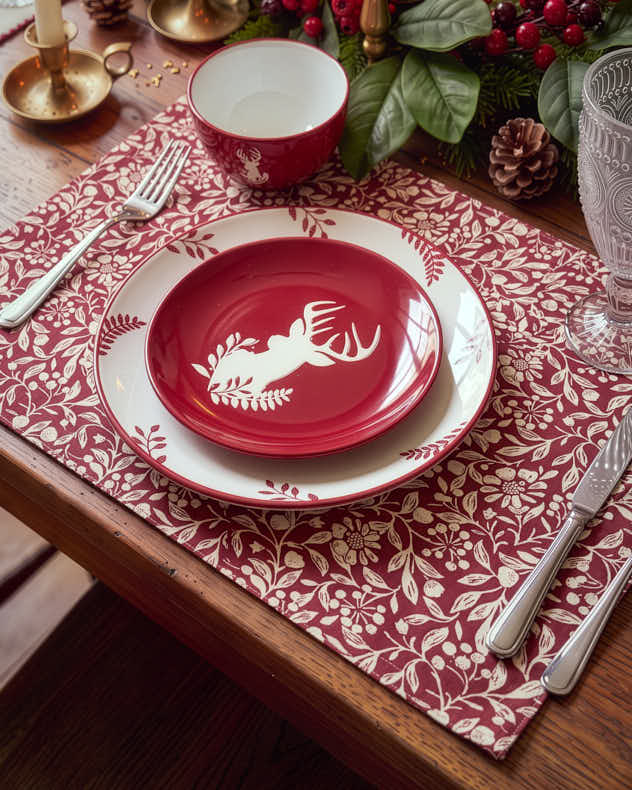 Set of 4 Merlot Bramble Placemats