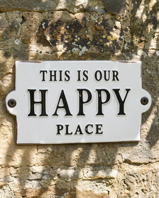 "Happy Place" Iron Wall Plaque