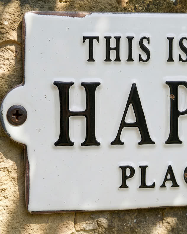 "Happy Place" Iron Wall Plaque