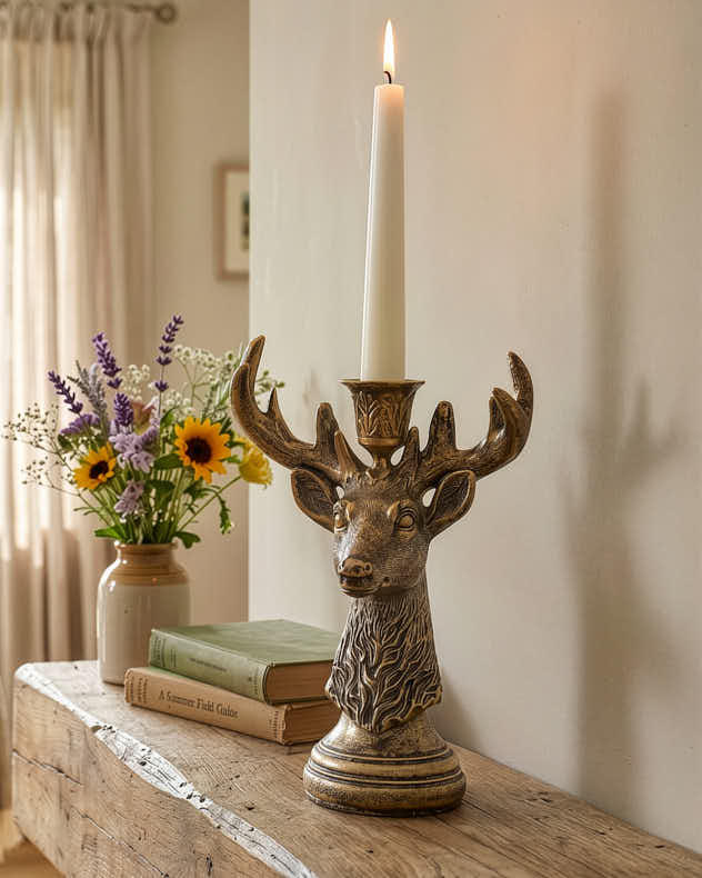 Stag Head Candle Holder