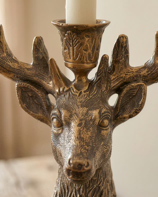 Stag Head Candle Holder
