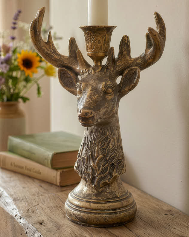 Stag Head Candle Holder