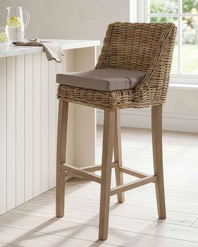 Wicker Bar Stools Set of 2