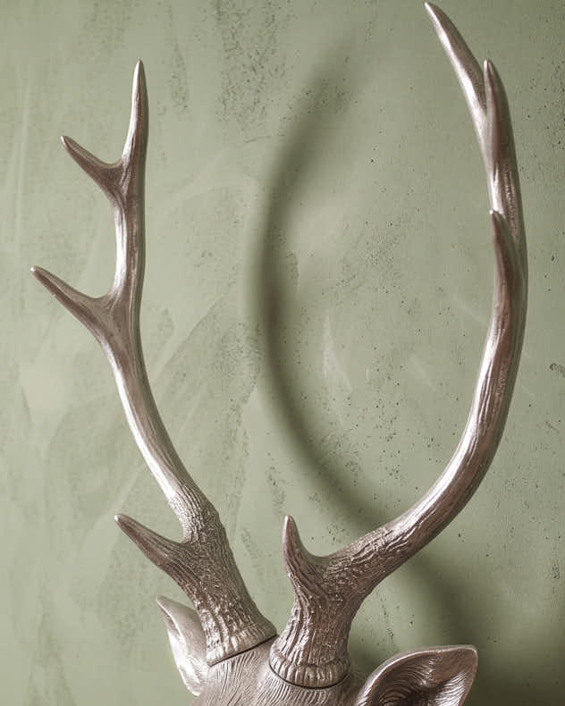 Silver Wall Stag Head
