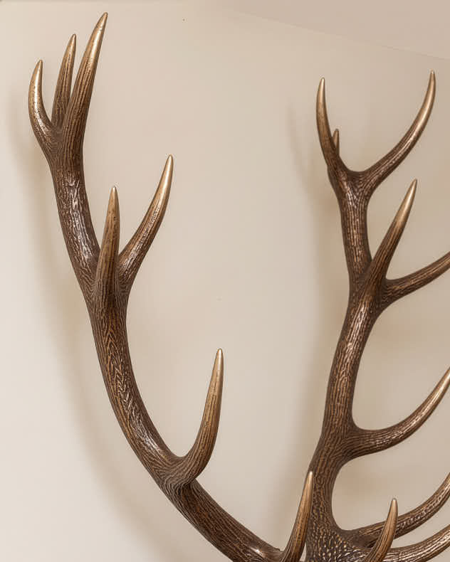 Giant Bronze Wall Stag Head
