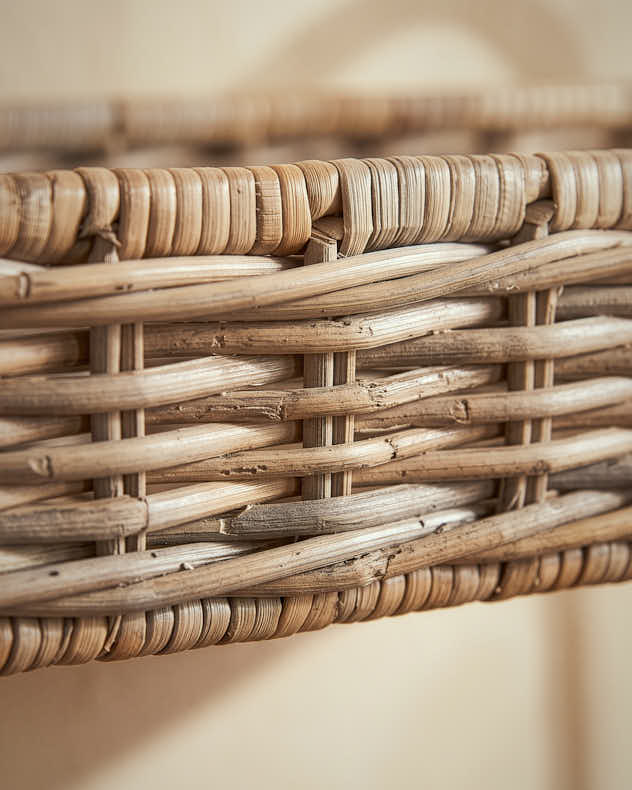 Two-Tier Rectangular Woven Storage Rack