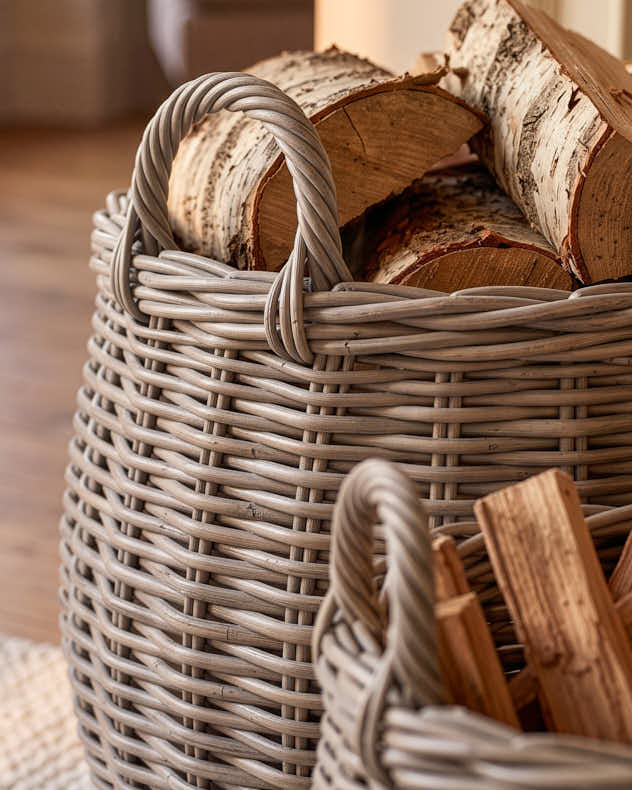 Set of 2 Henley Wicker Storage Baskets