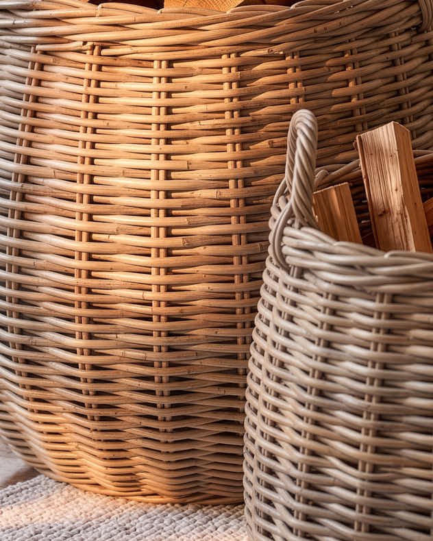 Set of 2 Henley Wicker Storage Baskets