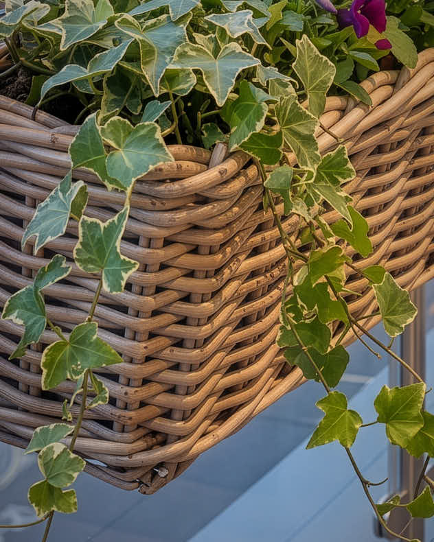 Lined Balcony Planter Basket