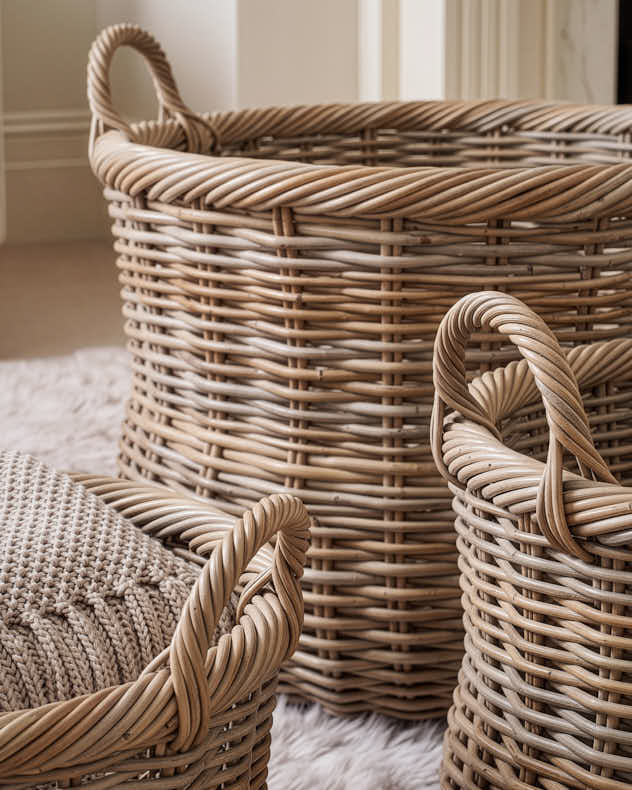 Set of 3 Heritage Multitone Wicker Baskets