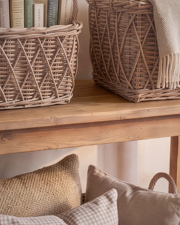 Set of 3 Diamond Weave Square Baskets