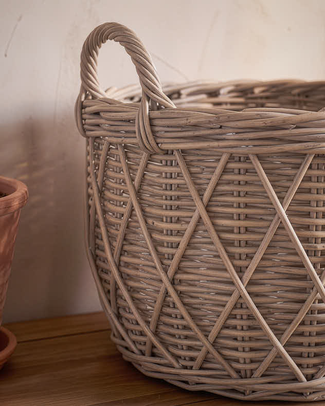 Set of 3 Diamond Weave Circle Baskets