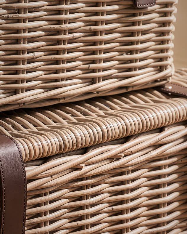 Set of 2 Country Clasp Woven Baskets