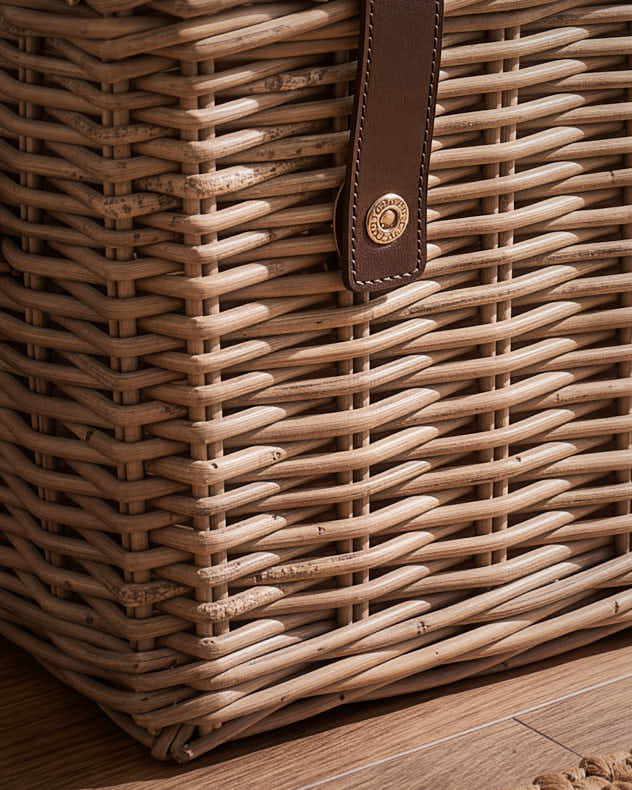 Set of 2 Country Clasp Woven Baskets