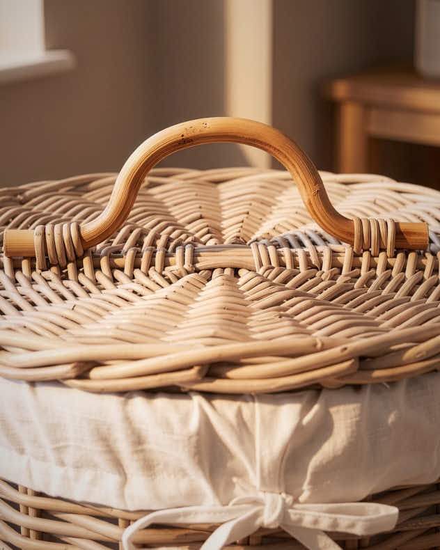 Beaumont Lined Wicker Laundry Hamper