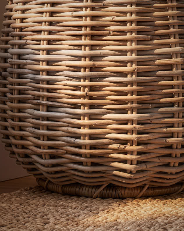 Beaumont Lined Wicker Laundry Hamper