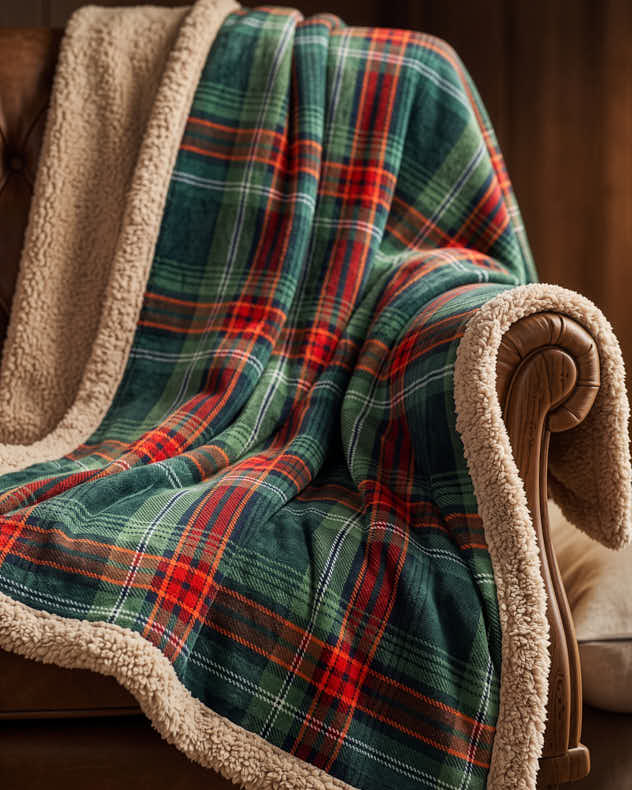 Balvaird Green Tartan Throw