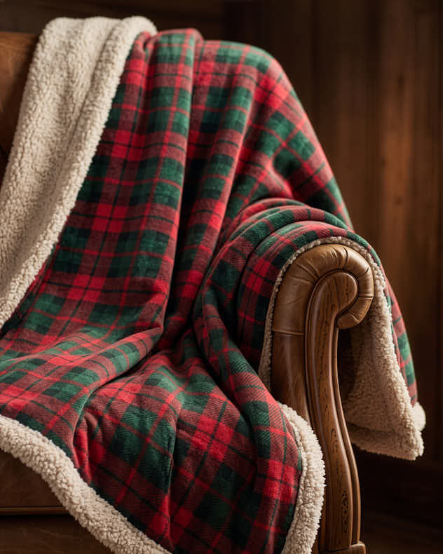 Red and Green Tartan Throw Collection