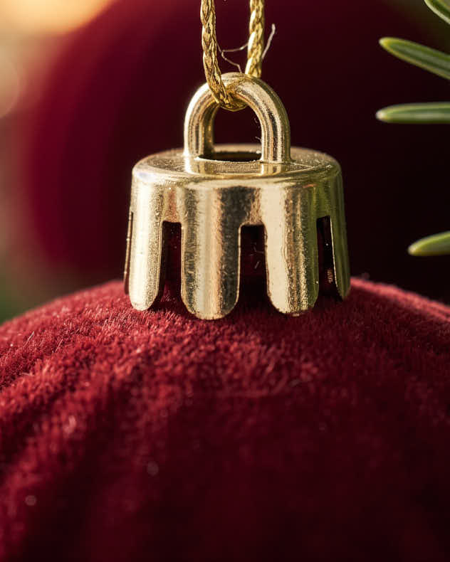 Scarlet Red Ribbed Christmas Bauble