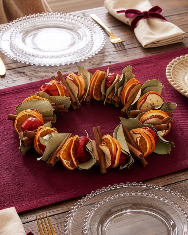 Cinnamon Citrus Table Wreath 22cm