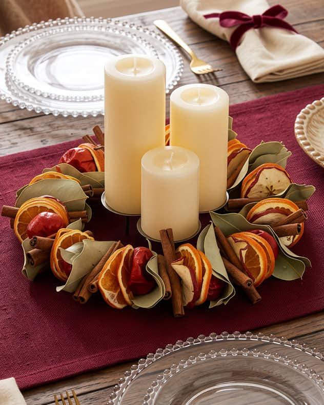 Cinnamon Citrus Table Wreath 22cm