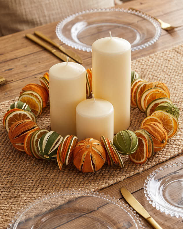 Citrus Orange and Lime Table Wreath 26cm