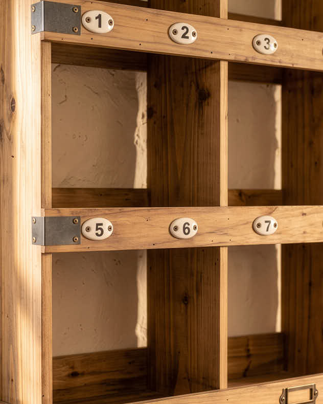 Vertical Wooden Wall Organiser Unit