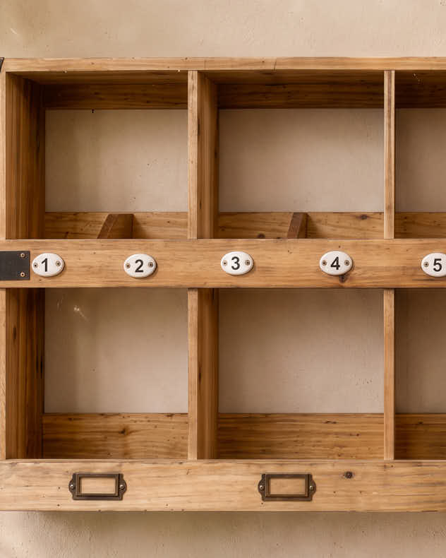 Horizontal Wooden Wall Organiser Unit