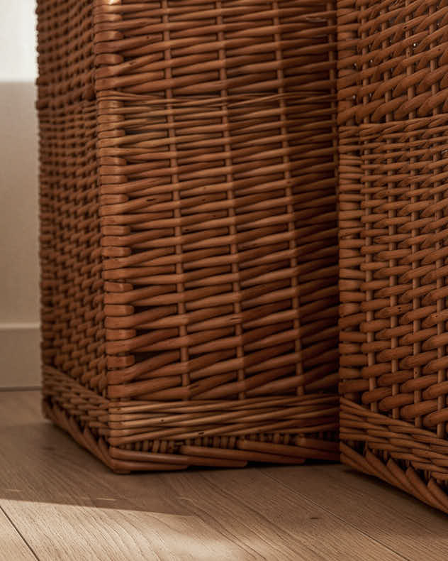 Set of 2 Leather Strap Laundry Baskets