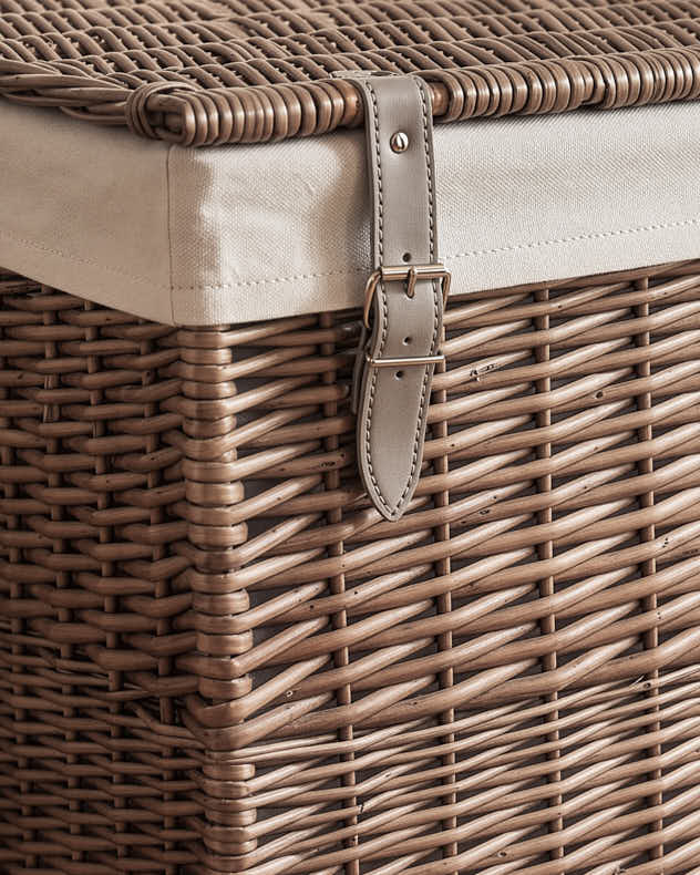 Antique Wash Lined Laundry Basket