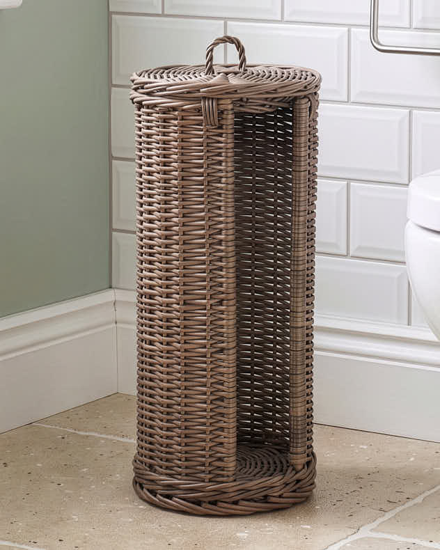 Wicker Round Toilet Roll Holder