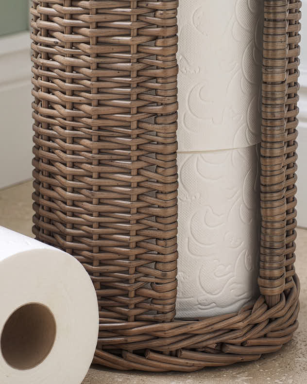 Wicker Round Toilet Roll Holder