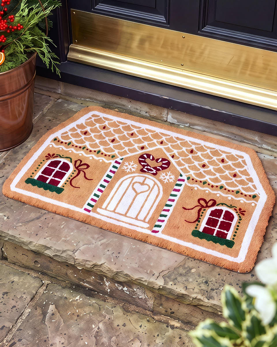 Gingerbread House Coir Doormat
