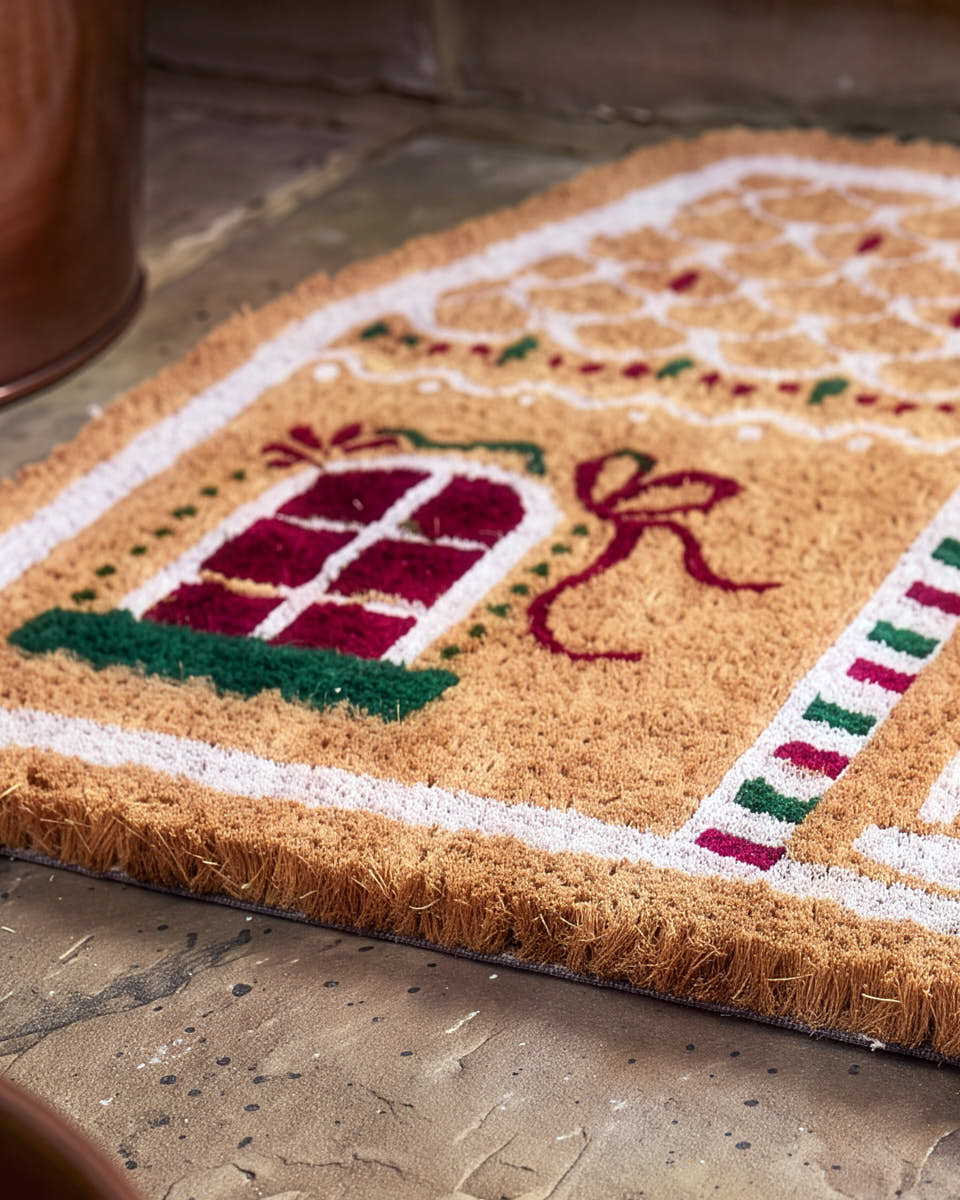 Gingerbread House Coir Doormat