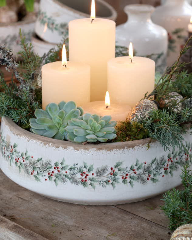 Winter Berry Ceramic Planter Collection