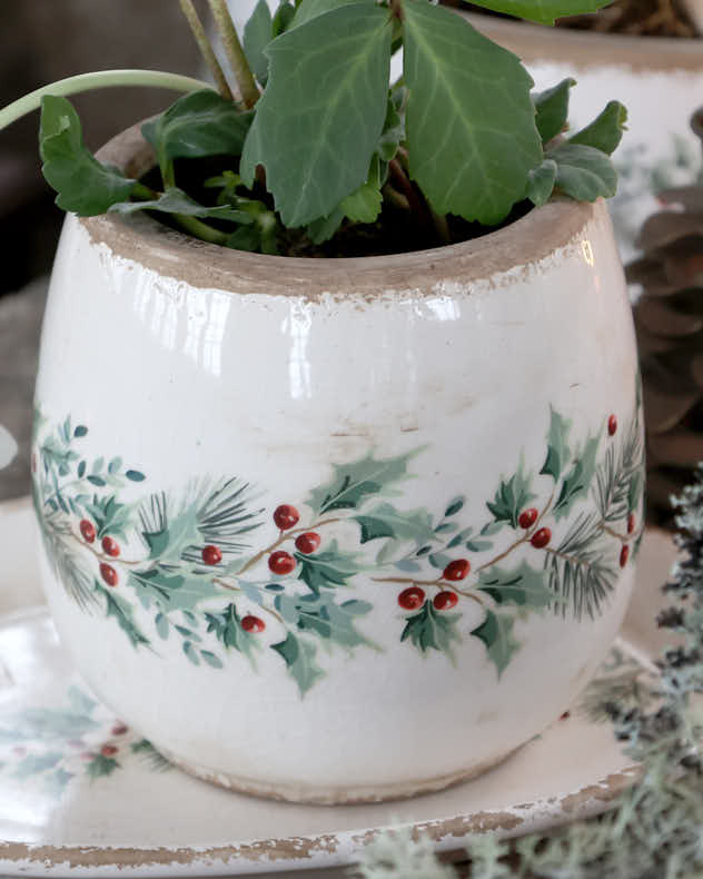 Winter Berry Ceramic Planter Collection
