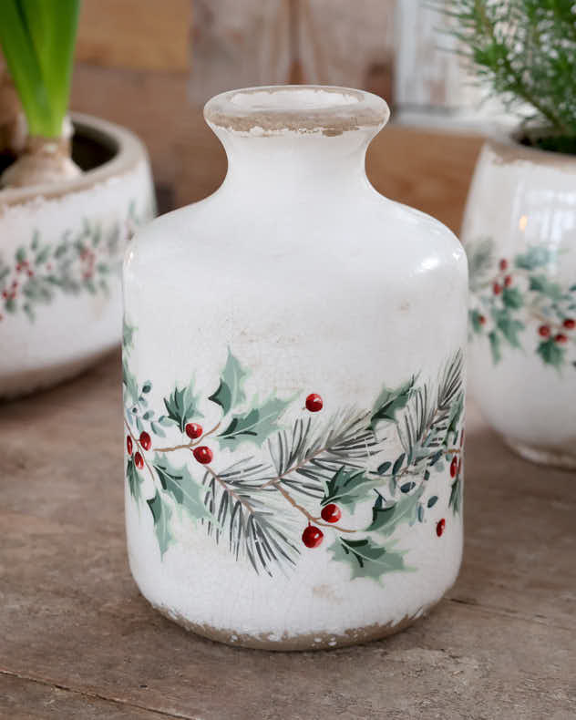 Winter Berry Ceramic Planter Collection