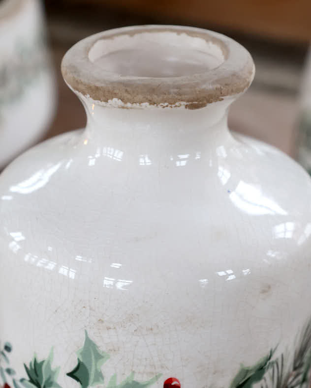 Winter Berry Ceramic Planter Collection