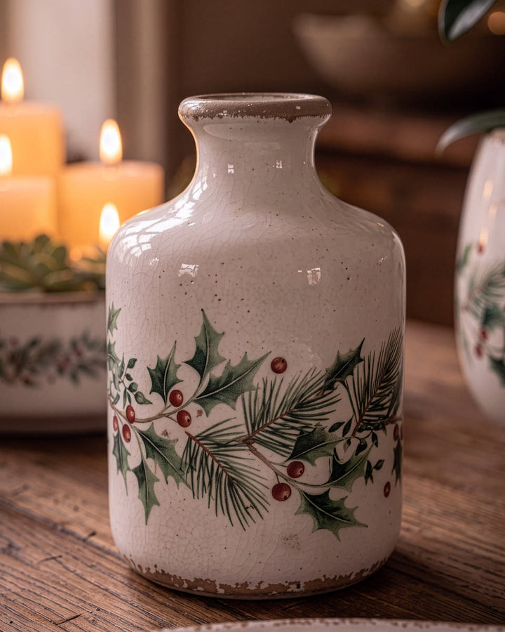 Winter Berry Ceramic Planter Collection