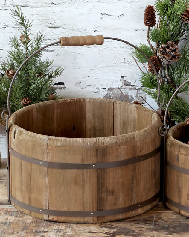 Reclaimed Wood Bucket with Handle