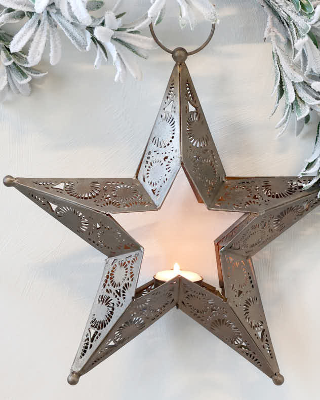 Cut Out Metal Star Lantern