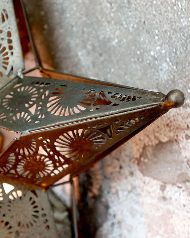 Cut Out Metal Star Lantern