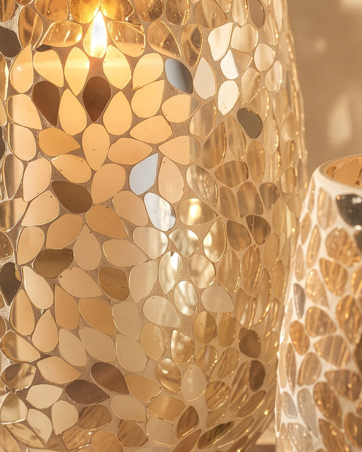 Mosaic Glass Candle Holders